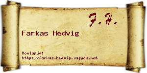 Farkas Hedvig névjegykártya